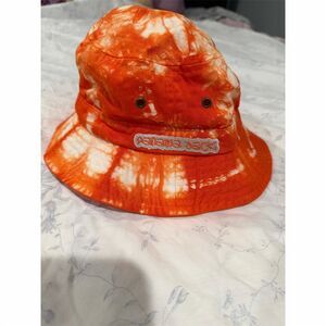 Panamá jack. Orange Tie-Dye Bucket Hat Unisex One Size Vintage